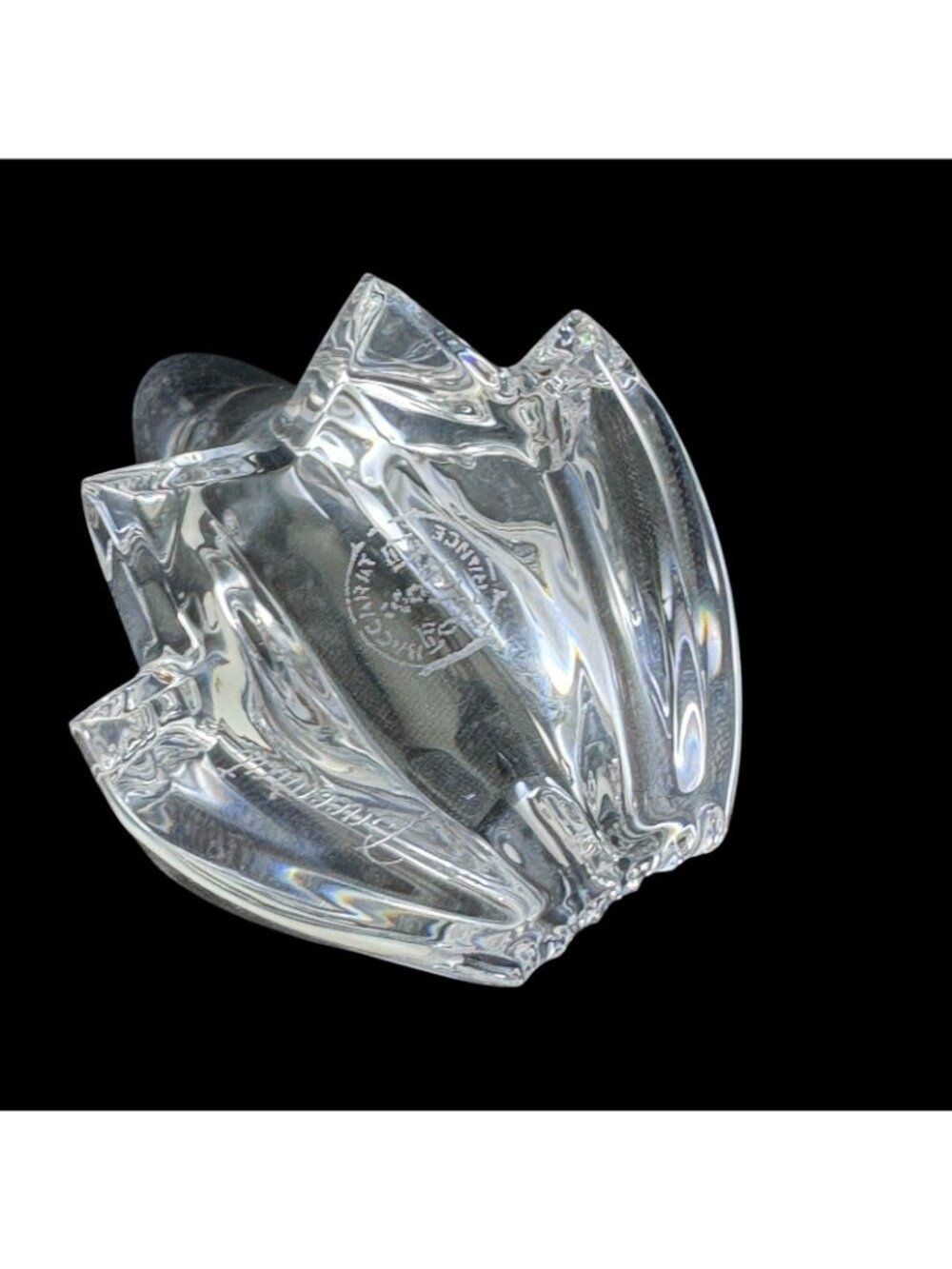 Baccarat France Crystal Frog Toad Figurine Clear Art Glass New in Box - Picture 7 of 8